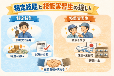 特定技能と技能実習の違いを徹底比較